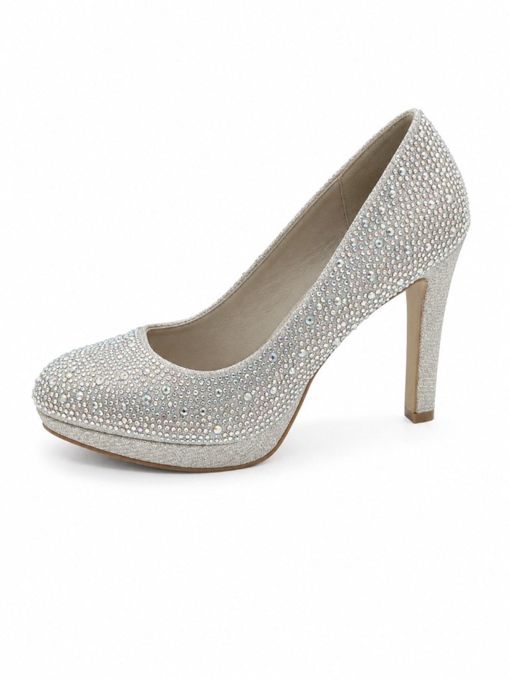 Silver Slipper rhinestone heels
